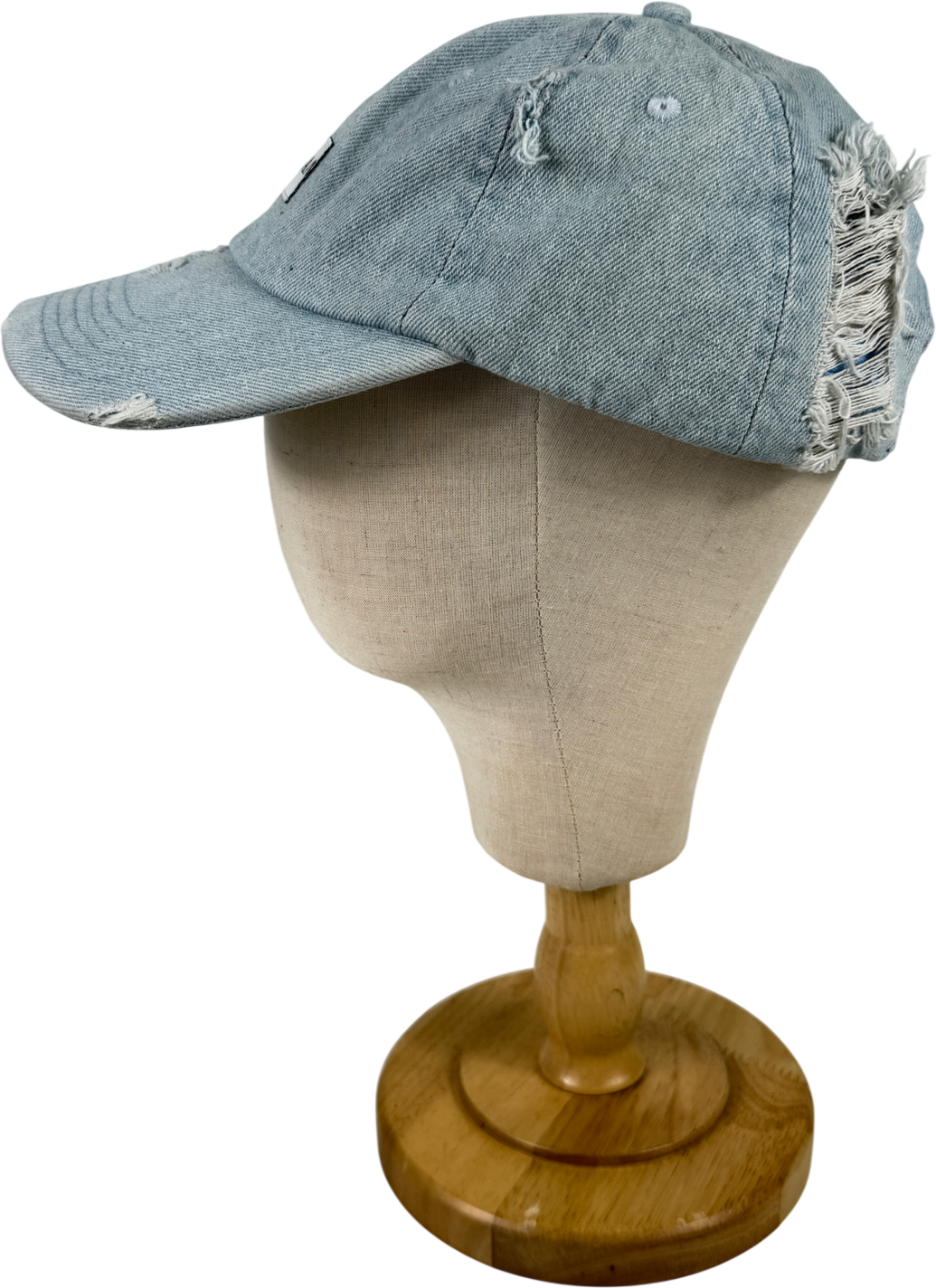 Josjean Blue Denim Distressed Cap One Size