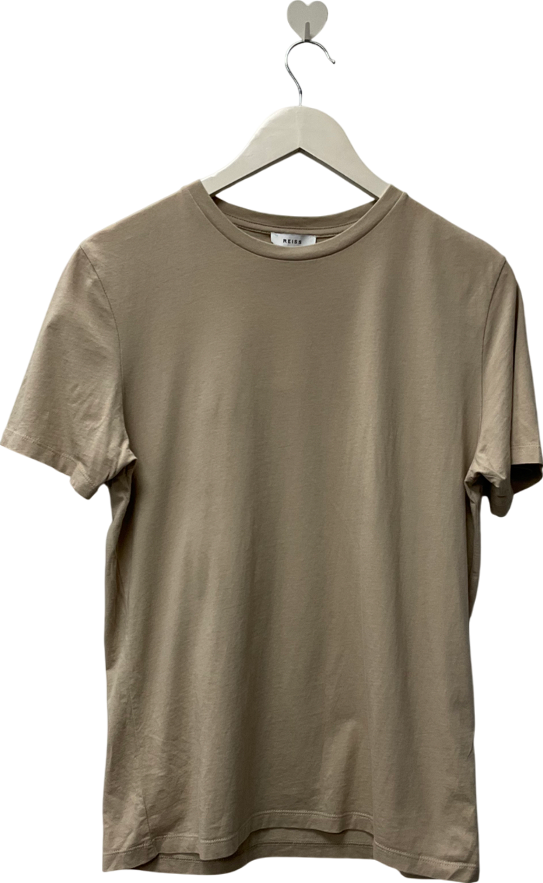 REISS Beige Crew Neck T-shirt In Stone UK S