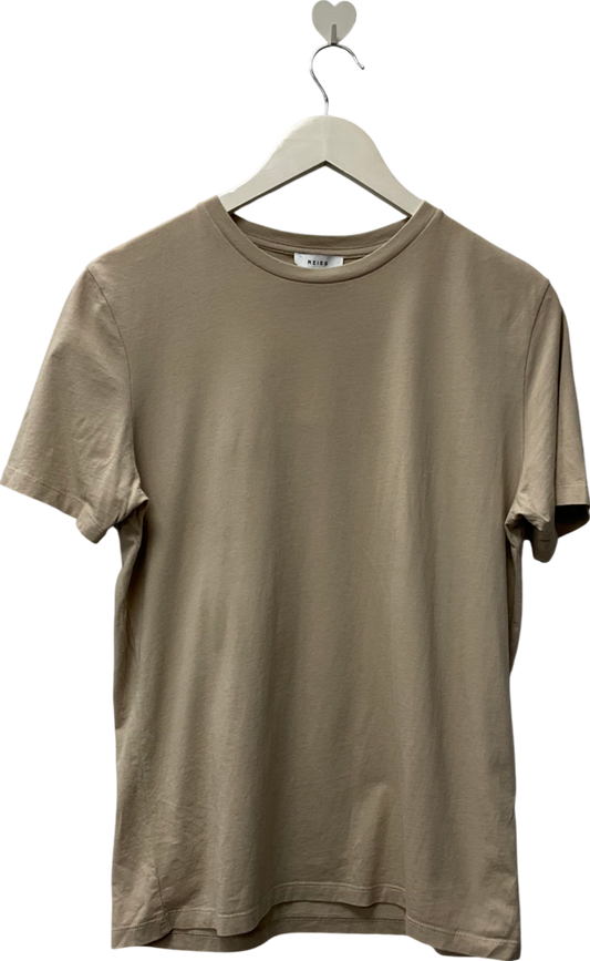 REISS Beige Crew Neck T-shirt In Stone UK S