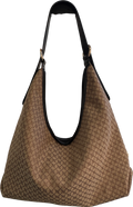 River Island Brown Monogram Slouch Shoulder Bag