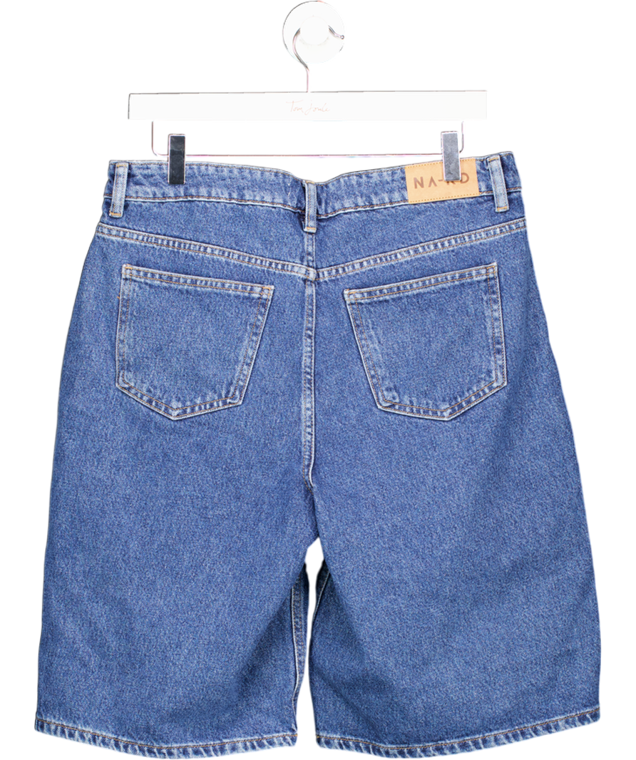 NA-KD Blue Low Waist Wide Denim Shorts  Eu 38 UK 10/12