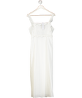 Topshop White Scalloped Cut Out Back Midi Dress UK 12