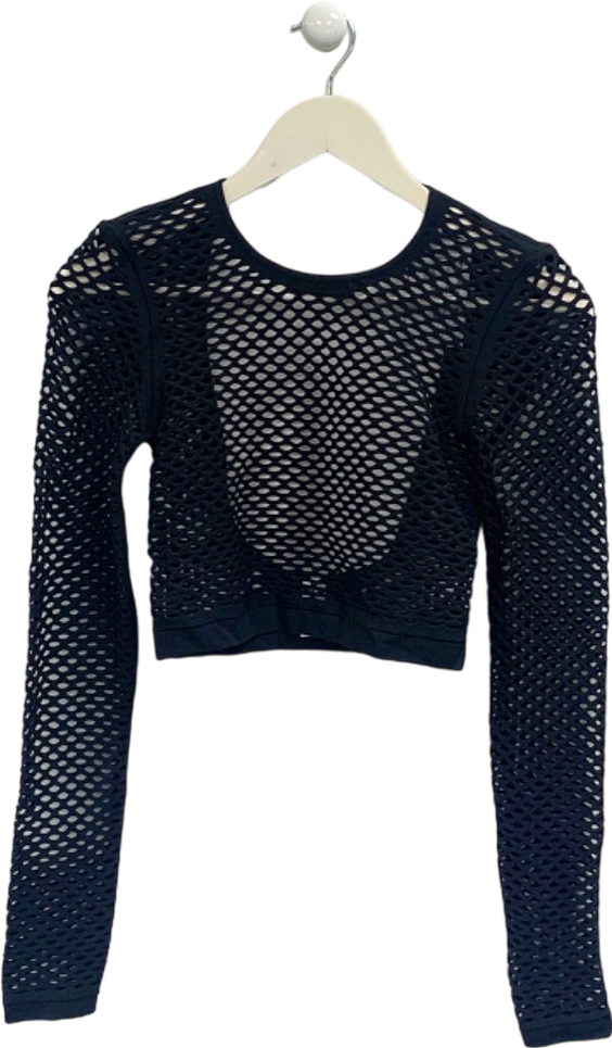 Alo Black Mesh Long-Sleeve Top Size S