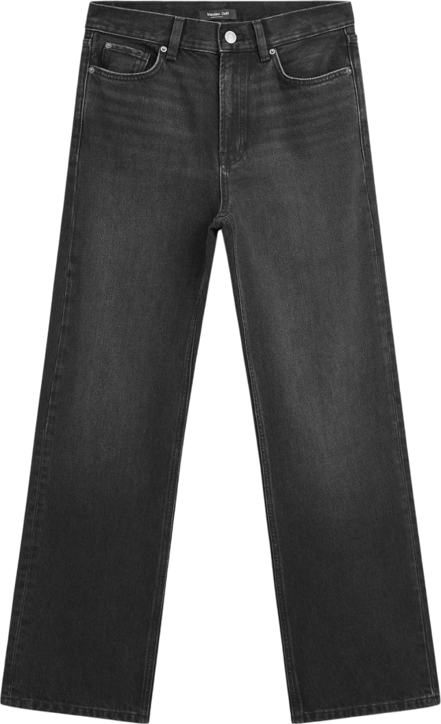 Massimo Dutti Black Straight-leg High-waist Jeans UK 10