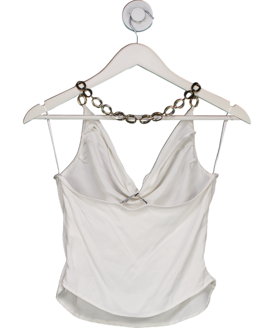 ZARA White Gold Chain Top UK XS