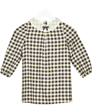 Bonpoint Blue Cotton Checked Dress 6 Years