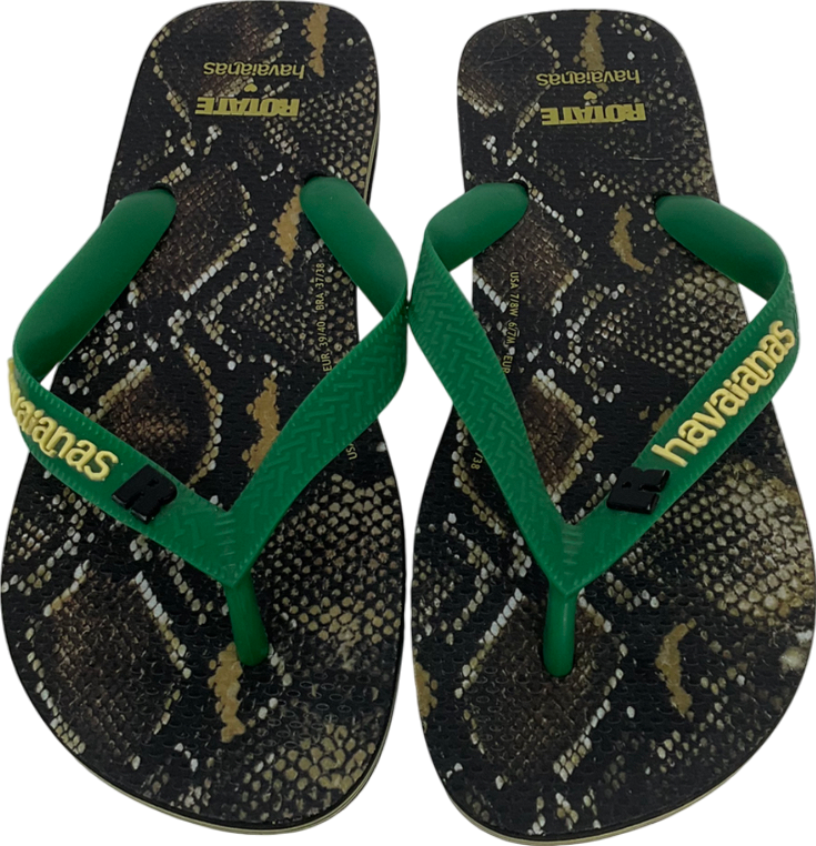 Havaianas Black X Rotate Animal Print Flip Flops UK 6 EU 39 👠