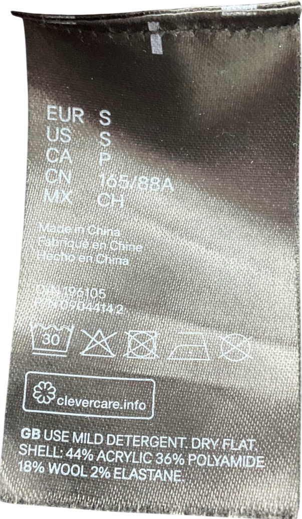 H&M Black Fine-knit V-neck Jumper UK S