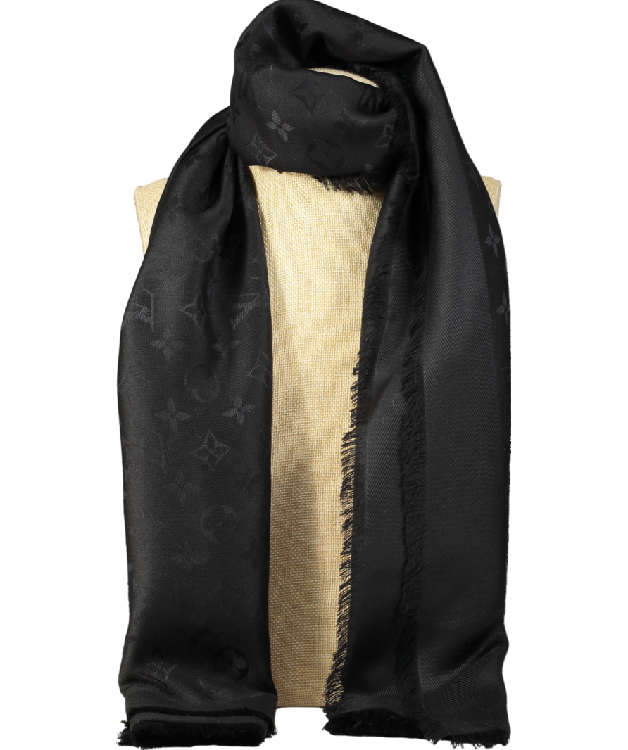 Louis Vuitton Black M71329 Icon Monogram Classic Shawl Scarf