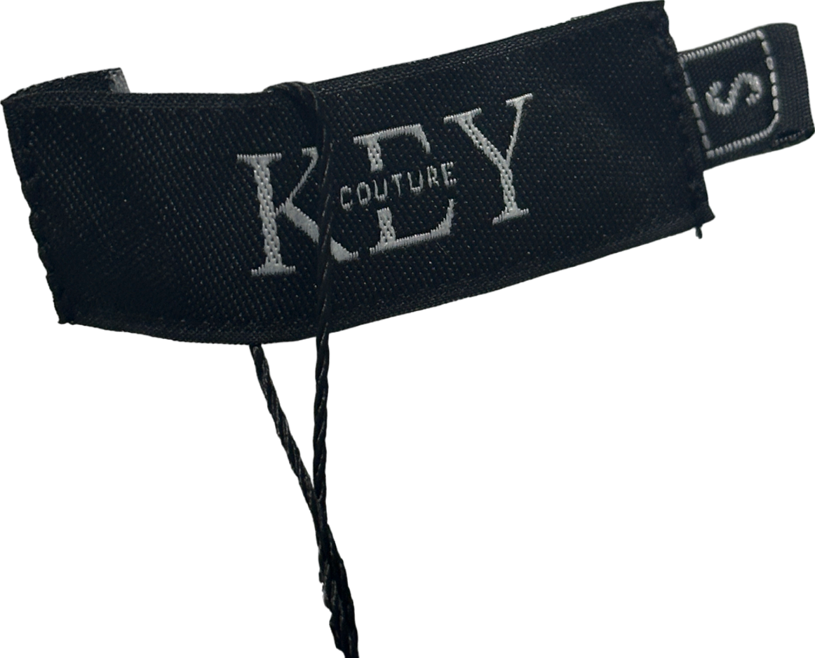 Key Couture Silver Long Sequin Strapless Dress S