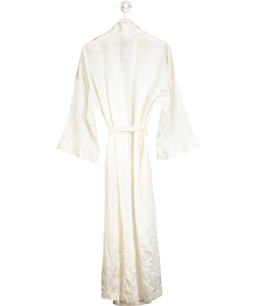 The White Company Ivory White 100% Silk Robe UK S
