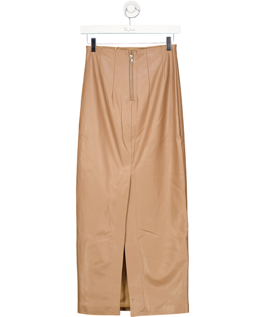 Camila Coelho Beige Bruna Maxi Skirt UK XS