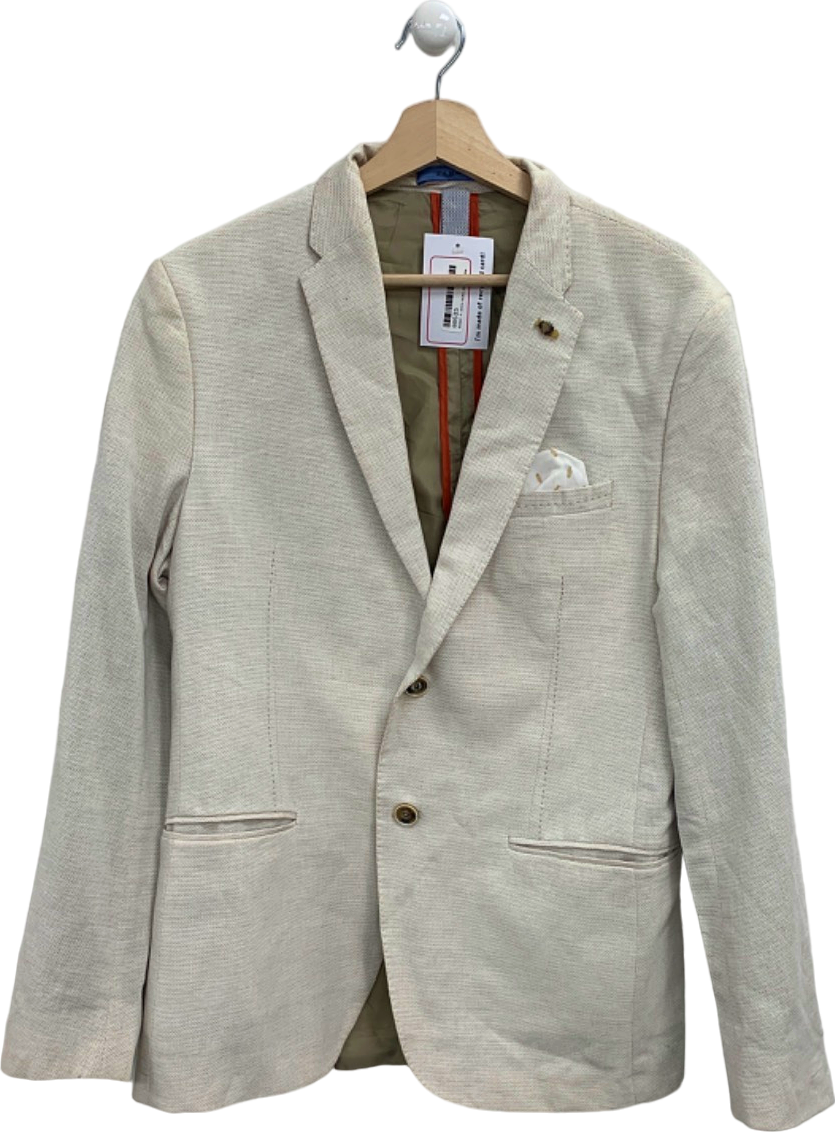 Zara Man Beige Textured Blazer UK M
