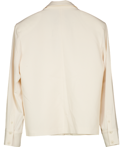 Leo Lin Cream Jovanna Blazer With 3d Rose Necktie UK S