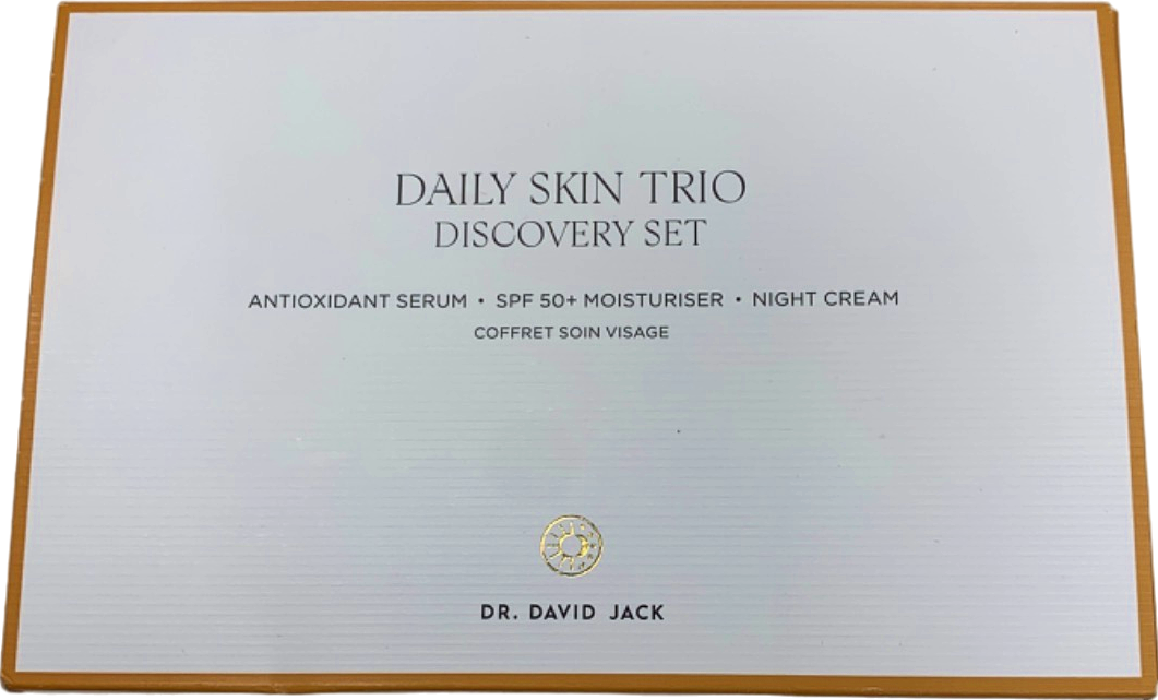 Dr. David Jack Daily Skin Trio Discovery Set Antioxidant Serum SPF 50+ Moisturiser Night Cream 3x15ml