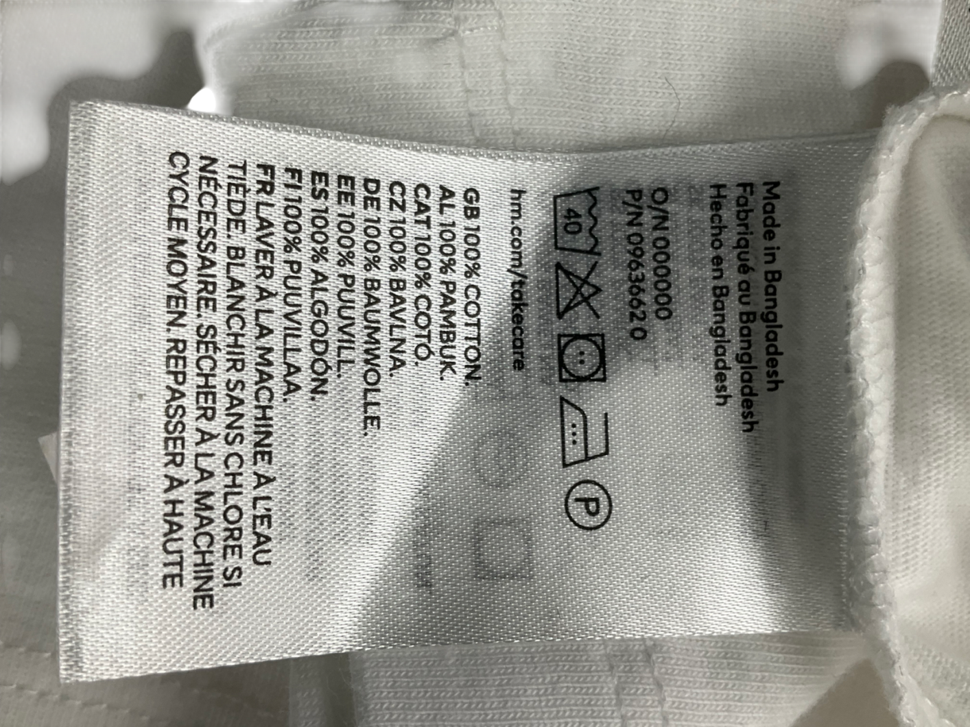 H&M White Classic Crew Neck Tee UK XS