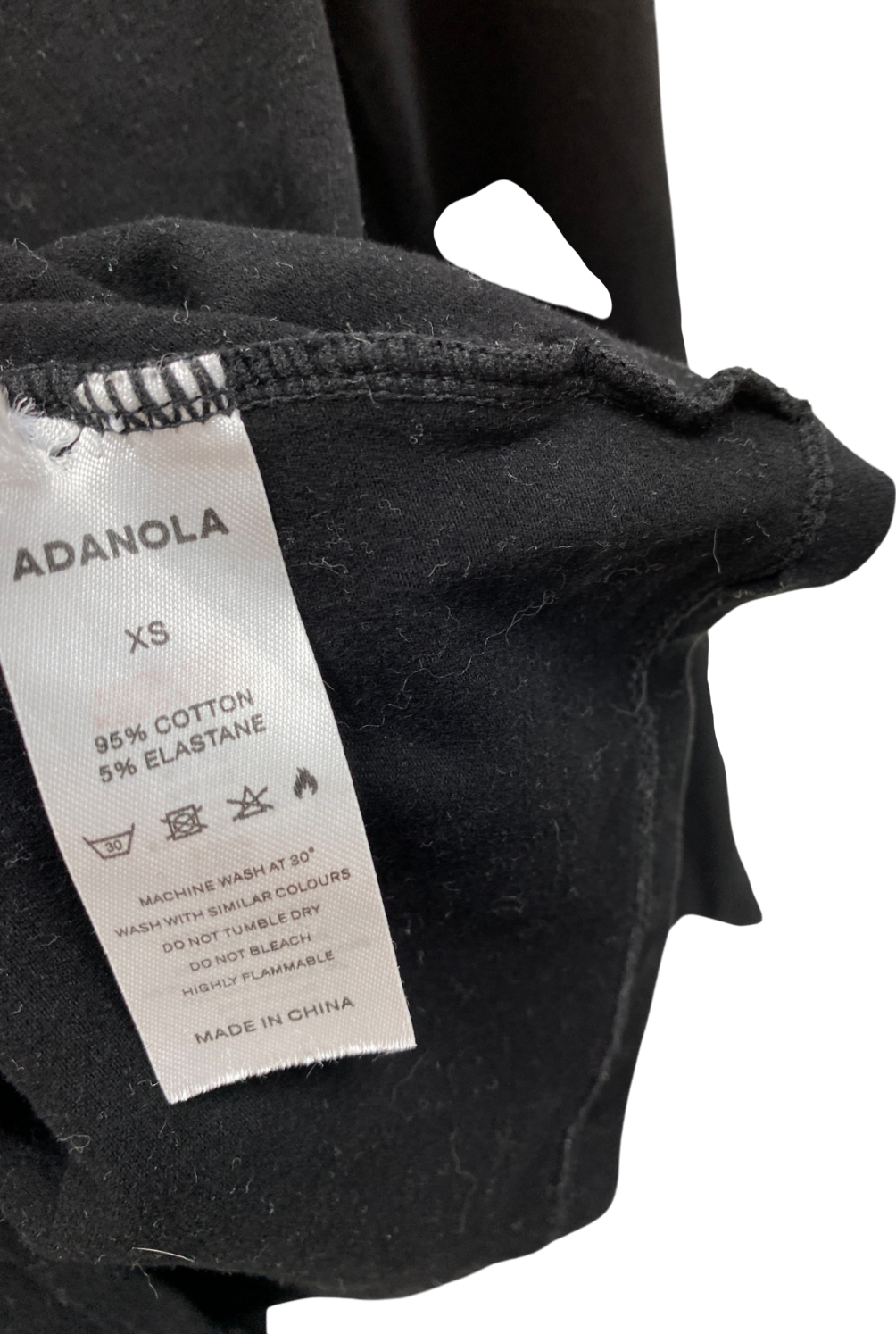 Adanola Black Cotton Long Sleeve Top UK XS