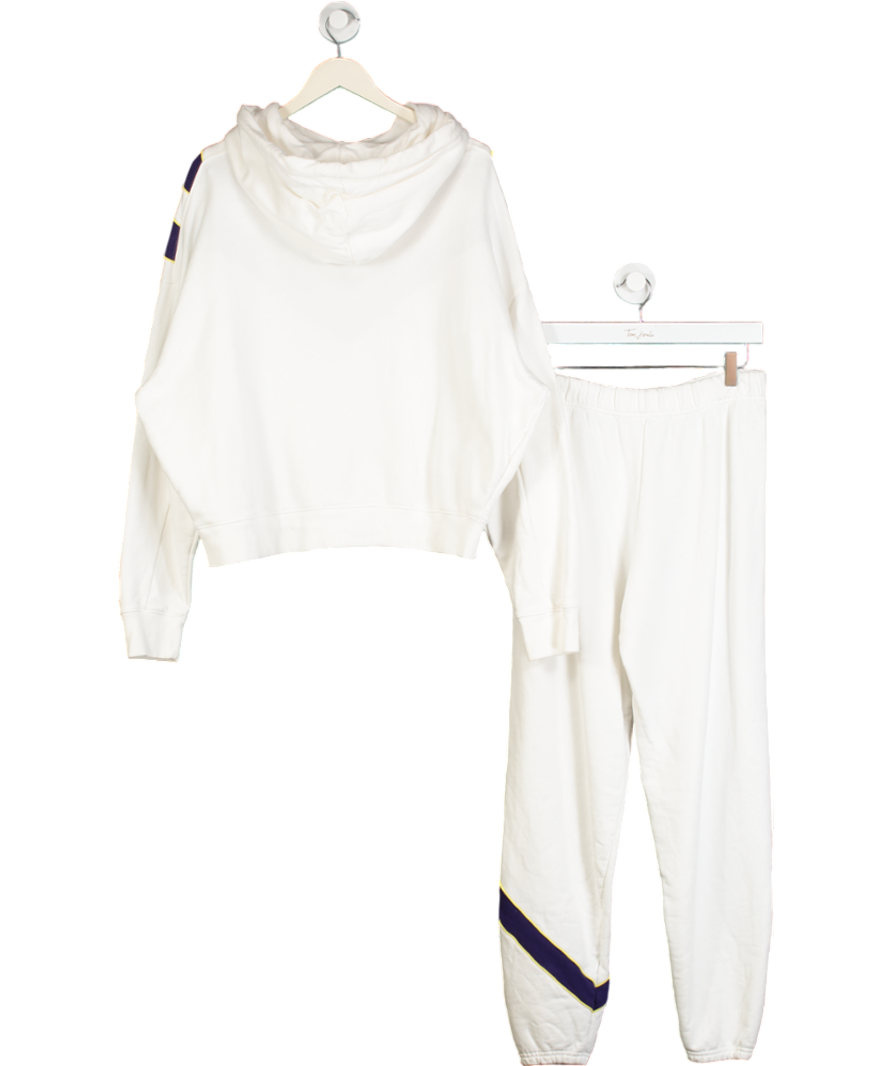 Tory Burch 2-piece White Chevron Hoodie And Joggers Tracksuit Set UK M