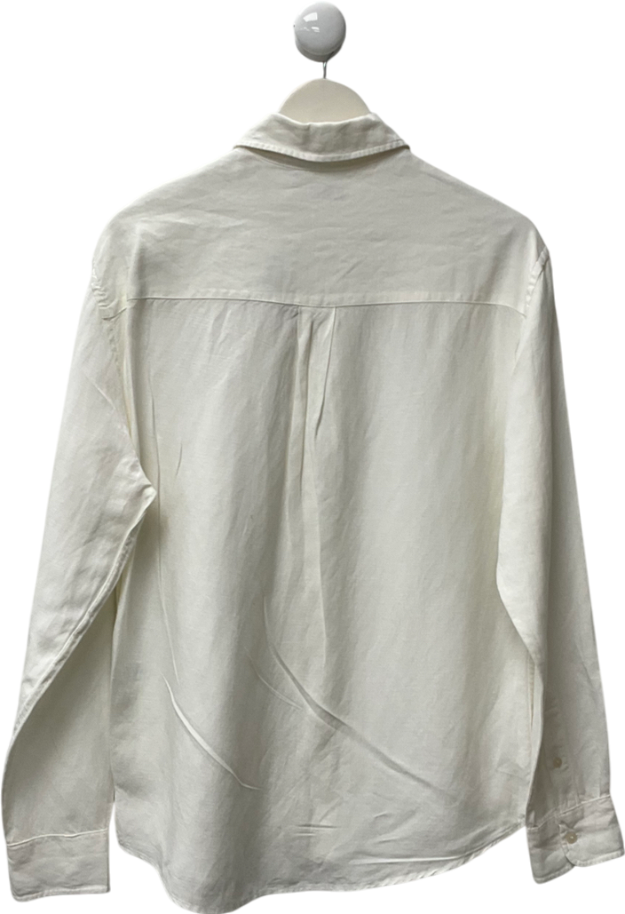 ZARA White Oversize Linen Shirt UK S
