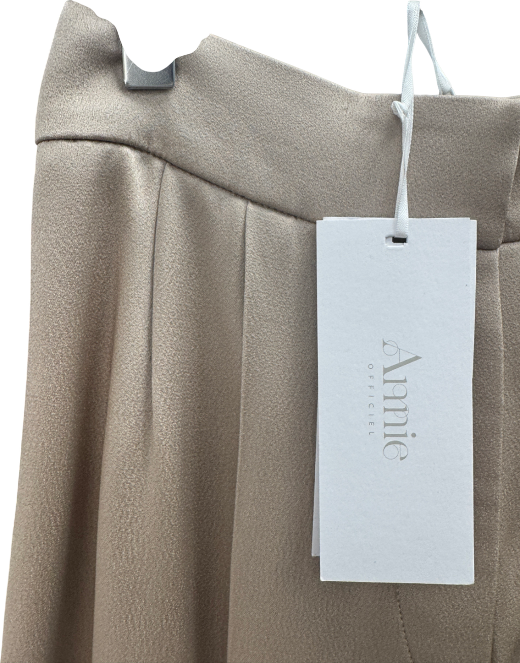 ANNIE OFFICIEL Nude Rosalee Palazzo Trouser Latte Fr36 UK 8