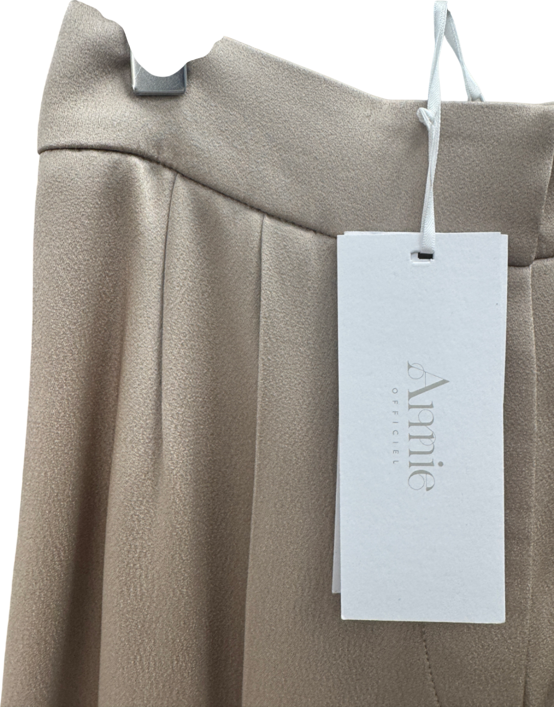 ANNIE OFFICIEL Nude Rosalee Palazzo Trouser Latte Fr36 UK 8