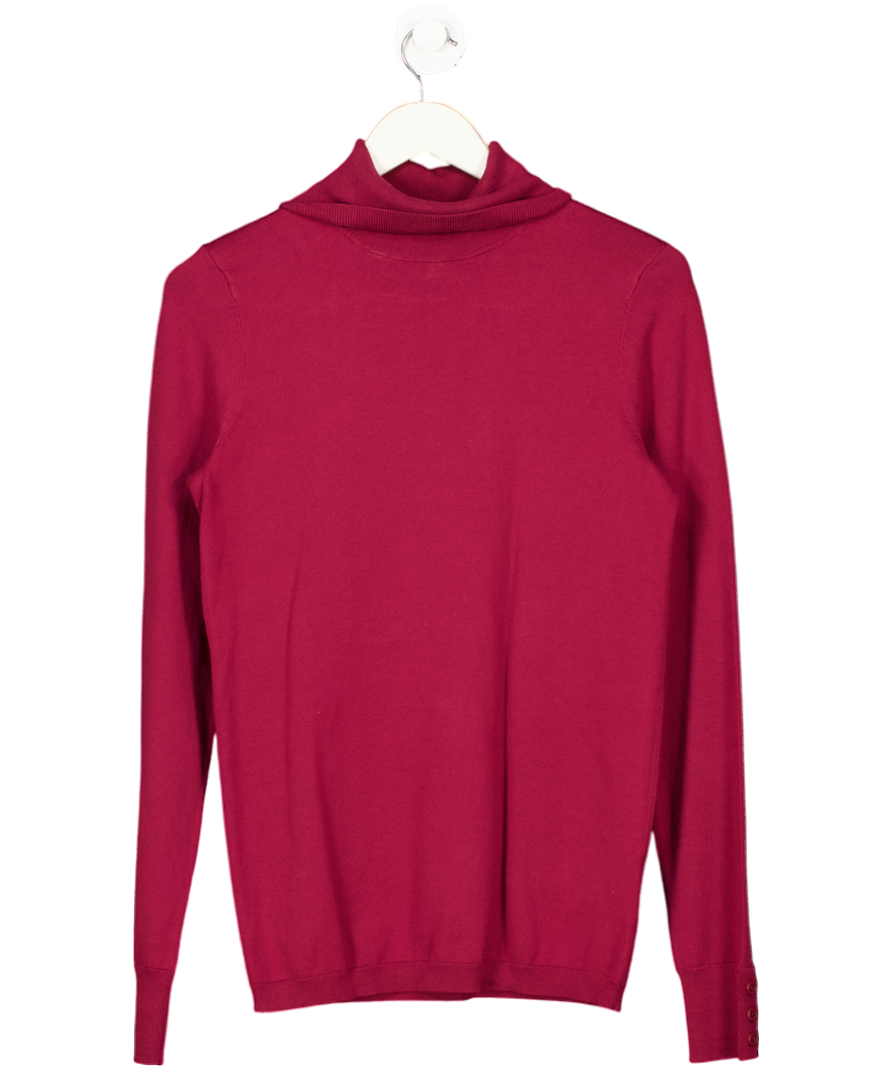 TALBOTS Red Cotton Modal Perfect Turtleneck - Port Wine UK S