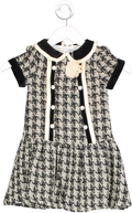 Patachou Black Houndstooth Tweed Dress With Pearl Buttons Bnwt 4 Years