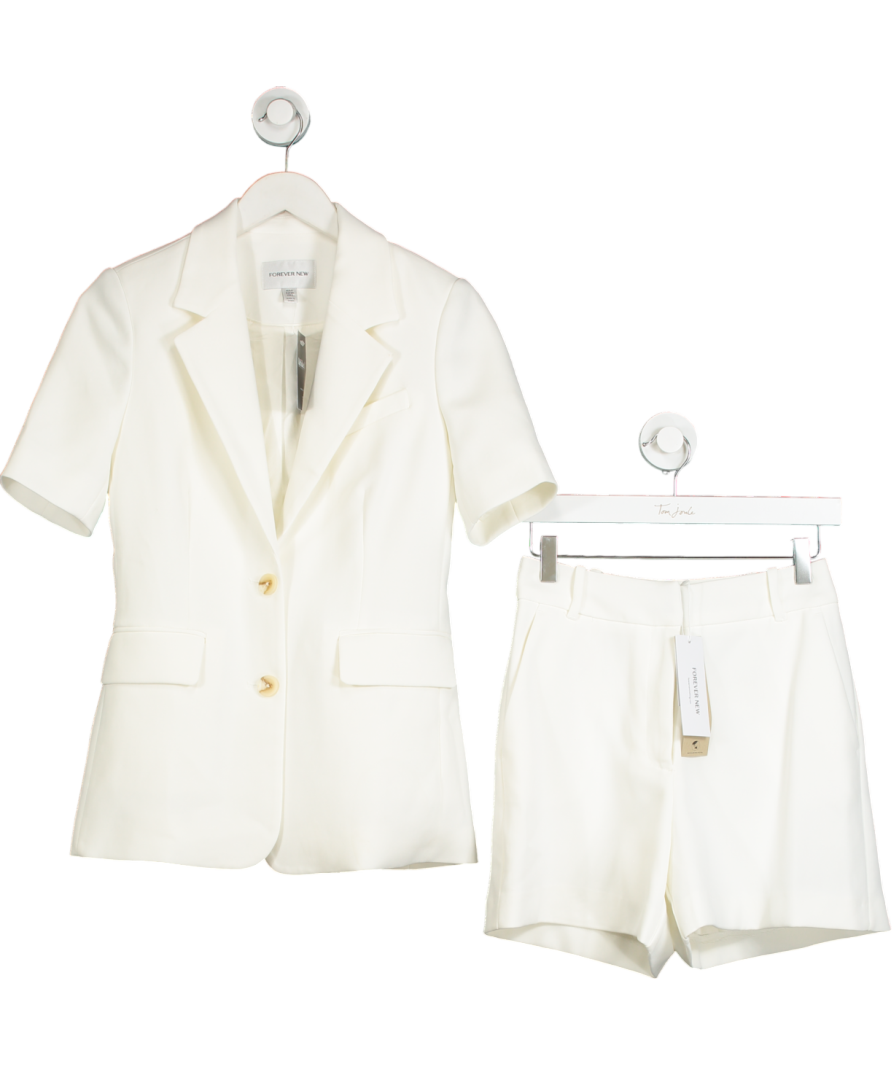 FOREVER NEW 2-piece White Azura Tailored Short Suit  Eu 34 UK 6