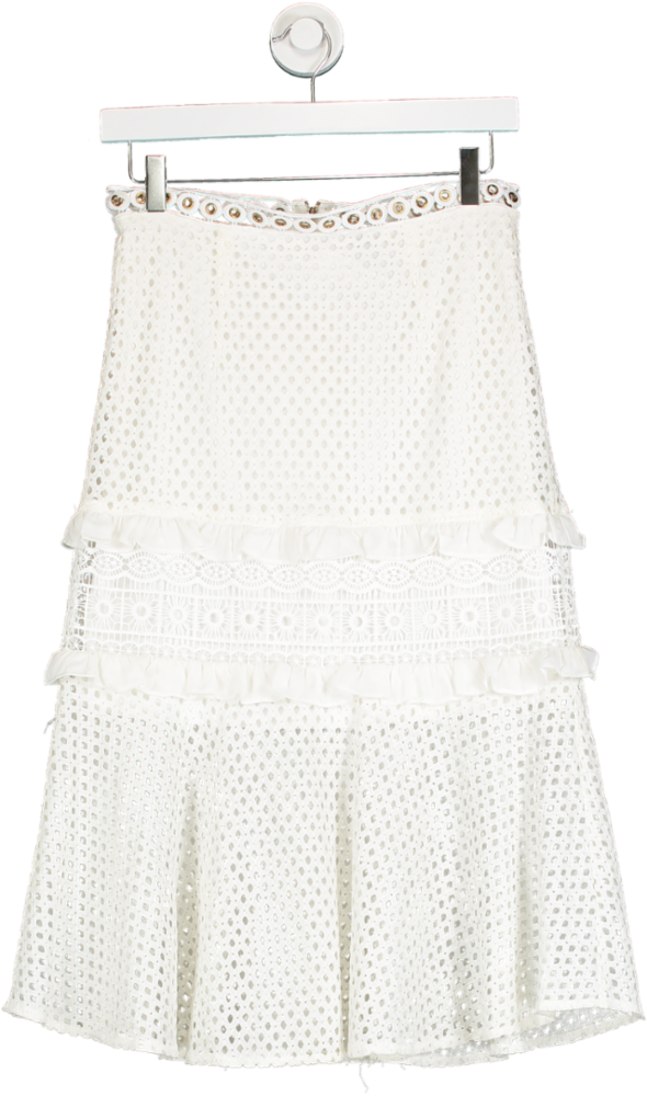 True Decadence Cream Tiered Lace Skirt UK 10