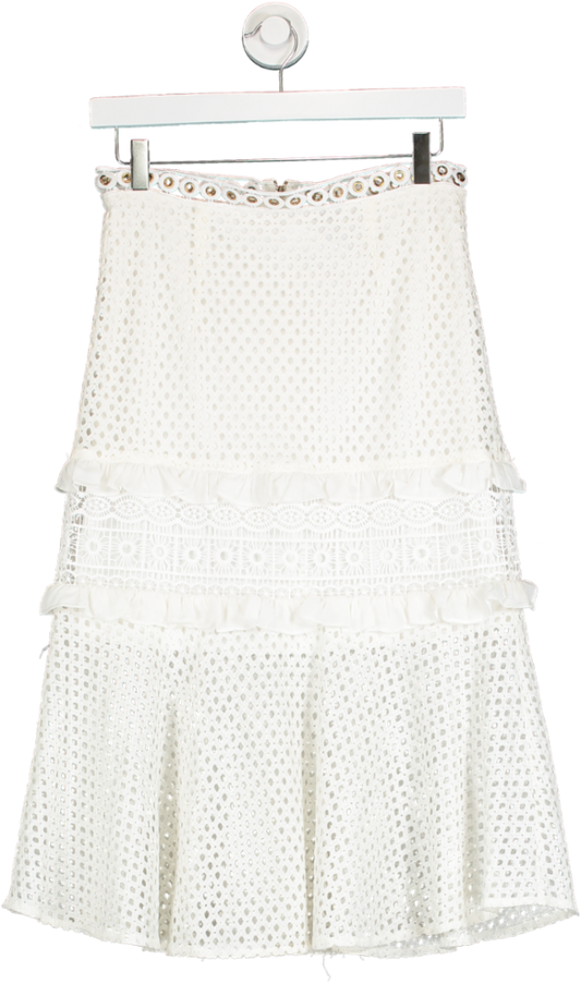 True Decadence Cream Tiered Lace Skirt UK 10