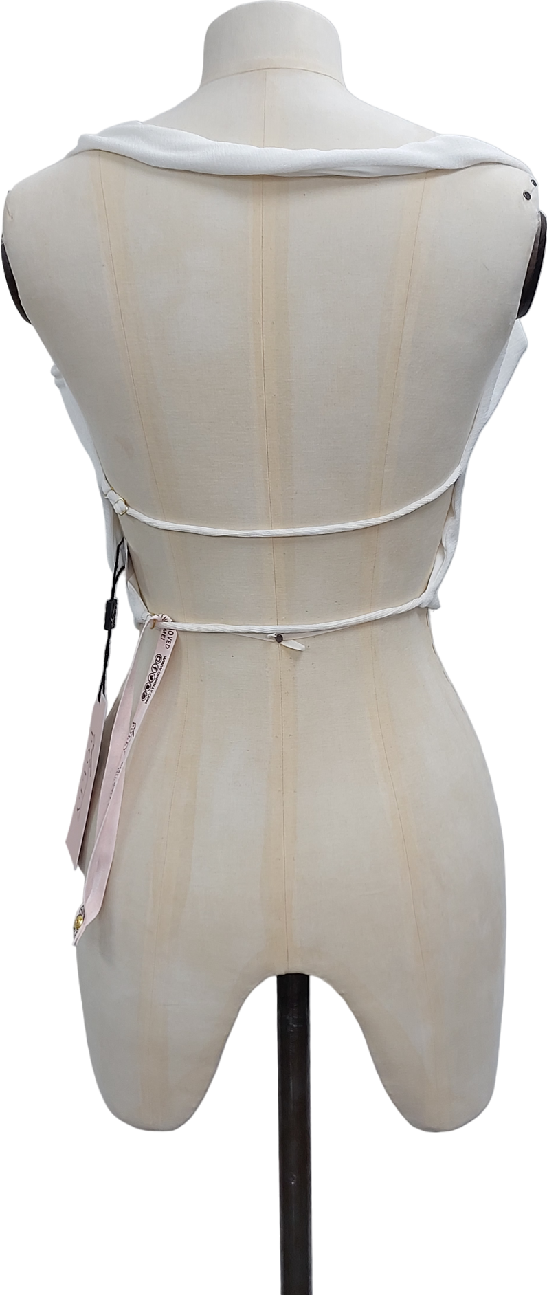 Oh Polly White Soft Rib Backless Crop Top UK S