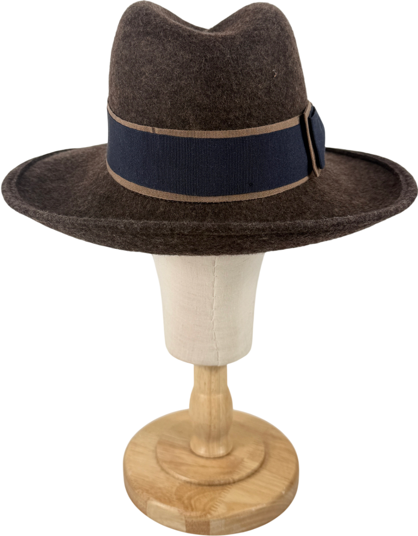 Laura Biagiotti Brown 100% Wool Wide Brim Hat