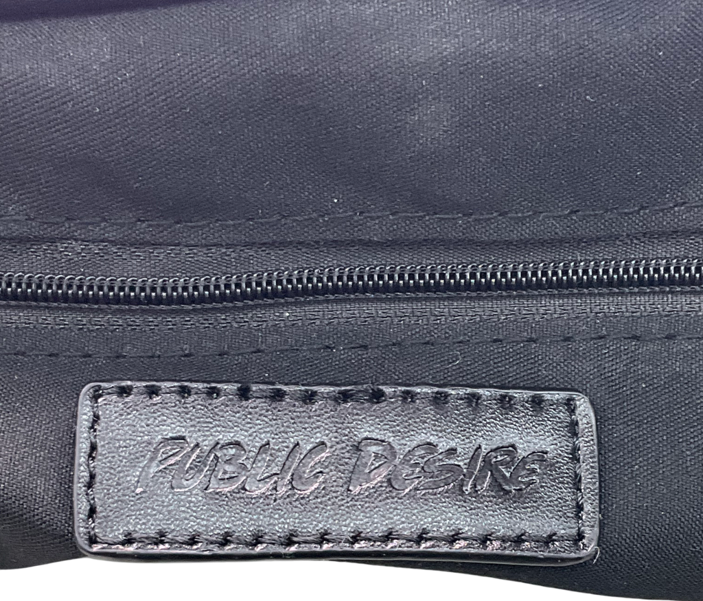 Public Desire Black Woven Clutch Bag