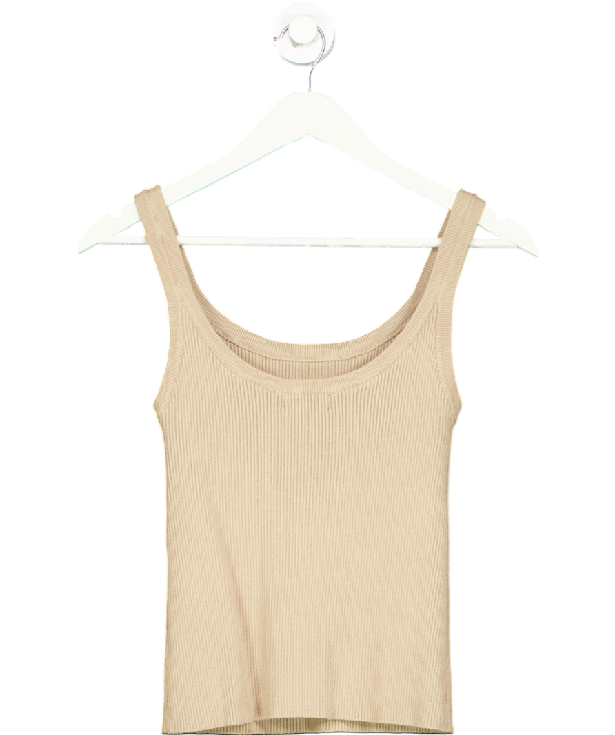 PRETTY LAVISH Beige Gabby Knit Cami Top UK S