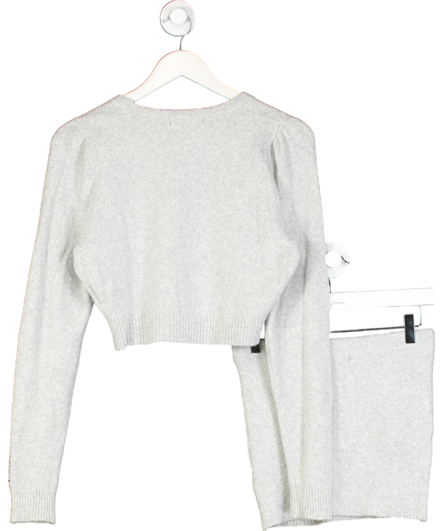 Sisterhood Grey Cropped Knitted Cardigan & Knitted Shorts UK XS