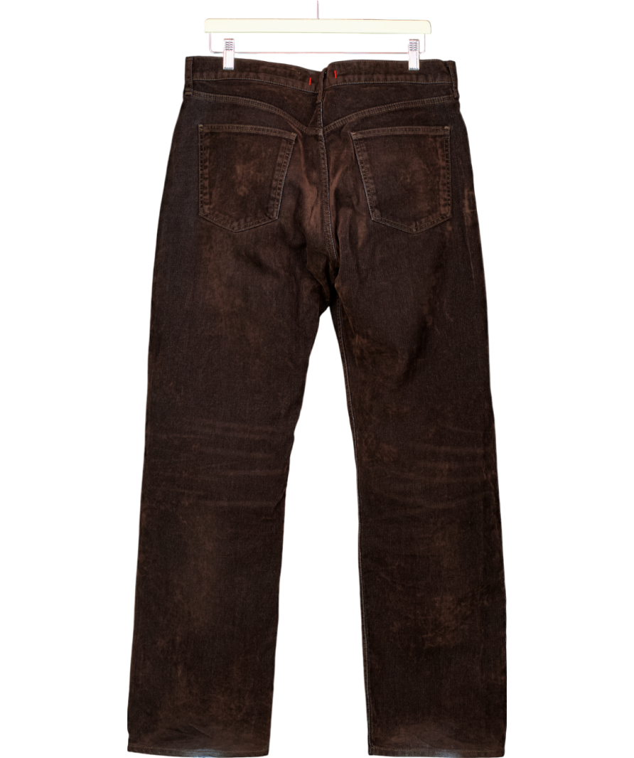 ZARA Brown Mid Rise Relaxed Velvet Jeans UK 14