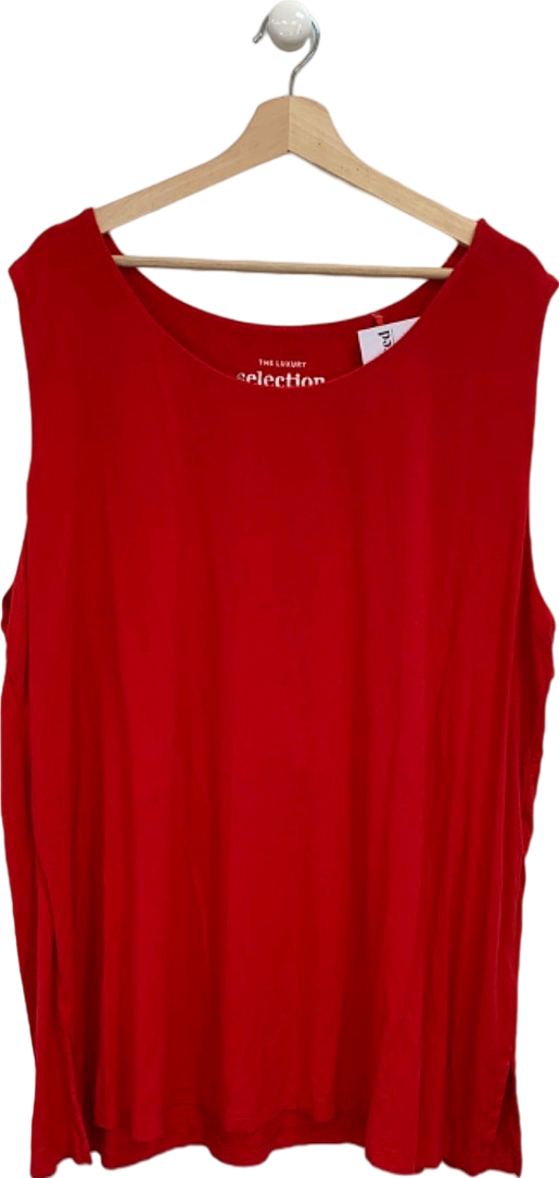 Ulla Popken Red Sleeveless Top UK XXXL