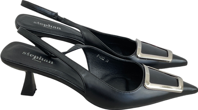 stephan paris Black Sling Back Heel Pumps UK 6 EU 39 👠