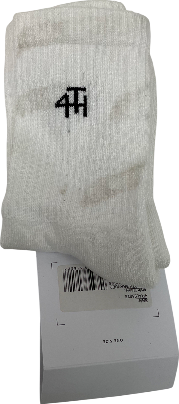 4th & Reckless White Fourth Studio Essential Socks One Size