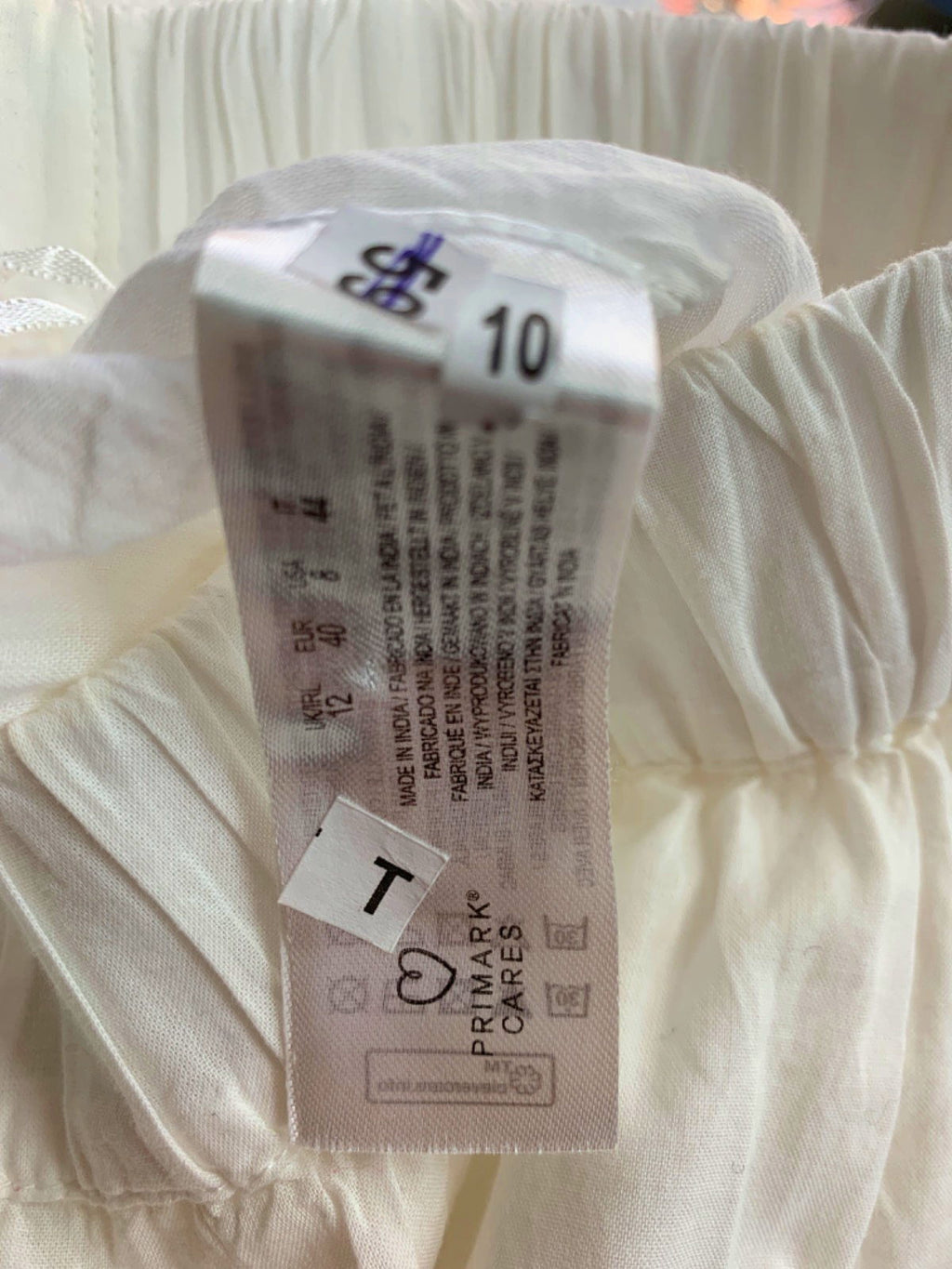 Primark White Tiered Maxi Skirt UK 12