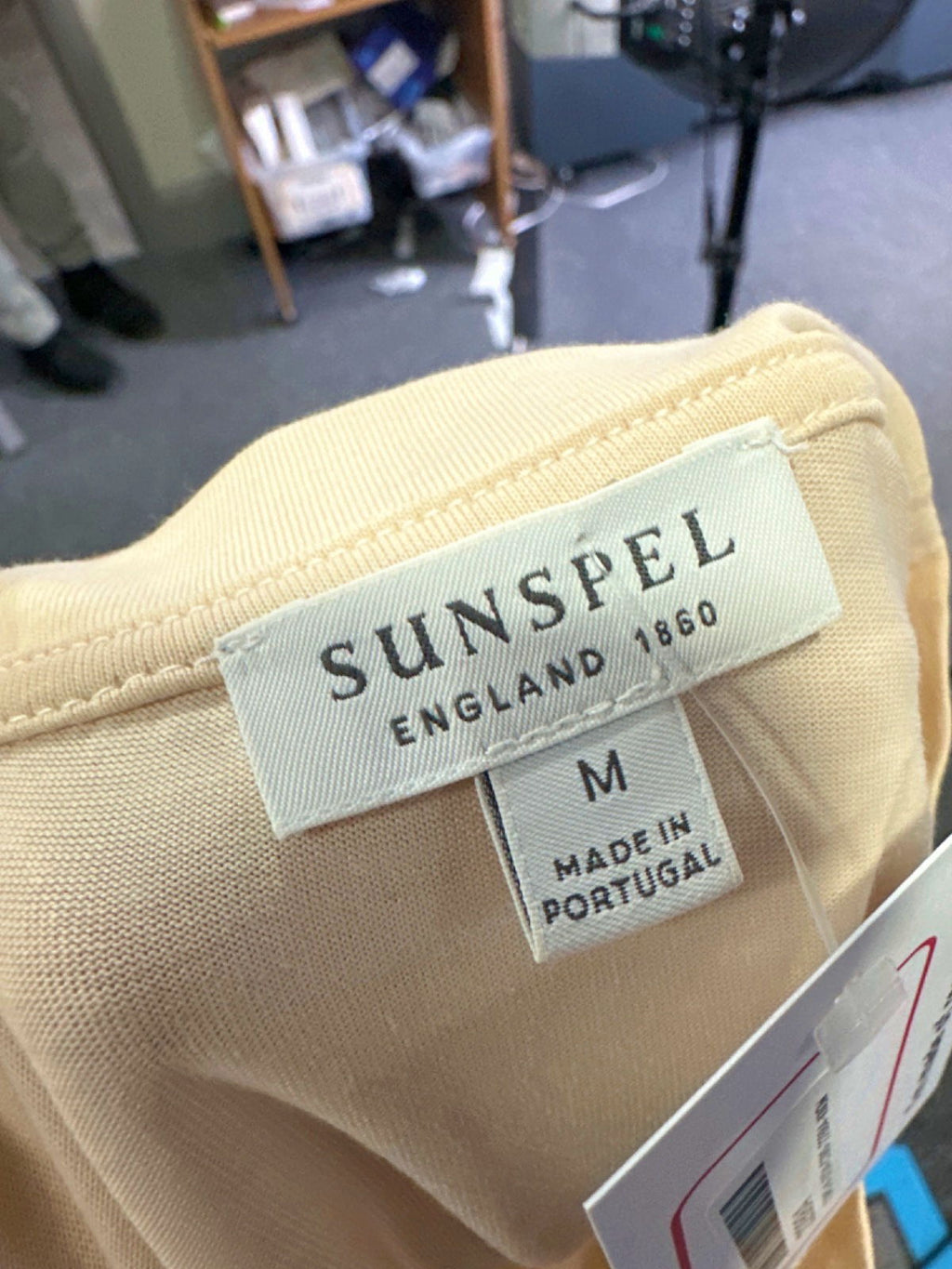 Sunspel Beige Cotton T-Shirt UK M