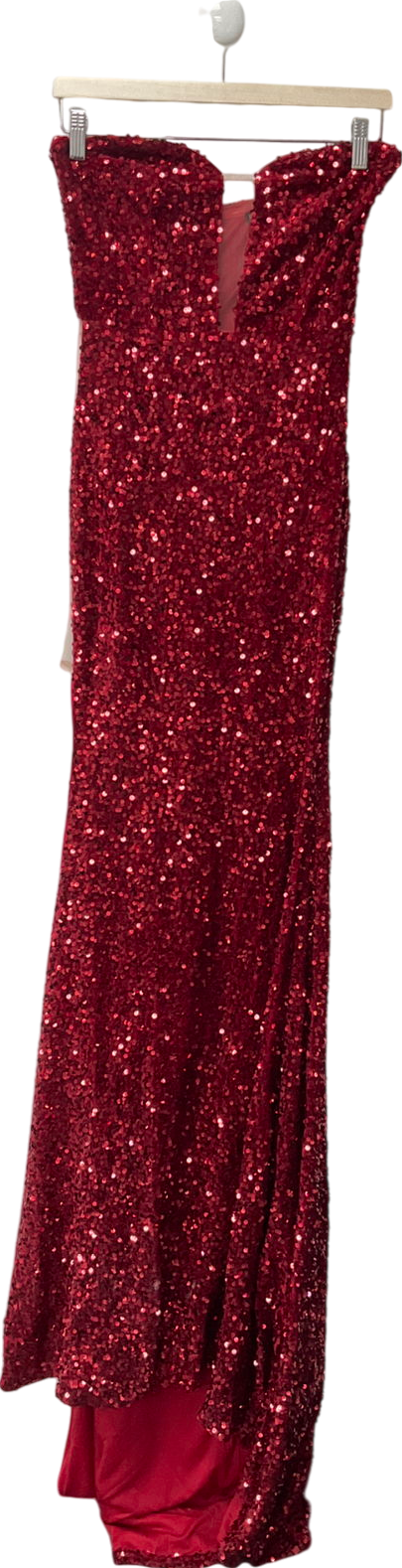 Fashion Nova Red The Most Wanted Sequin Gown UK S