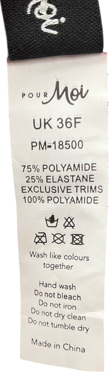 Pour Moi Red India Eyelash Lace Underwired Balconette Bra UK 36F