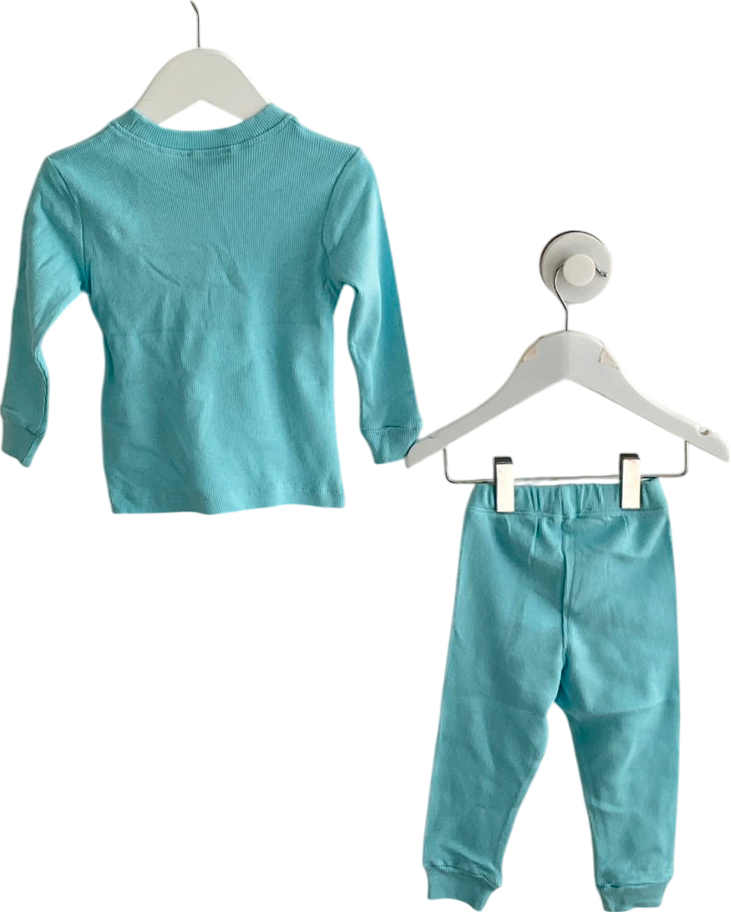 samli premium collection Blue Turquoise Ribbed Set 12-18 Months