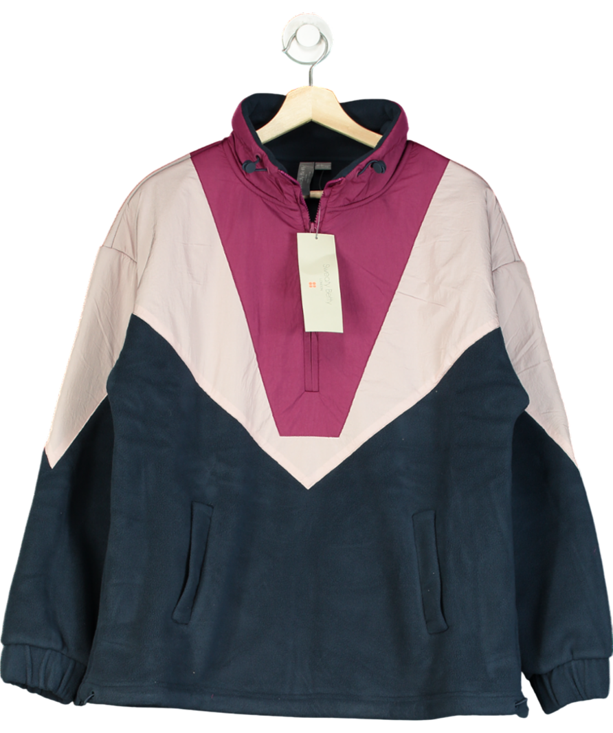 Sweaty Betty Orbit colour-block shell and fleece jumper UK XS