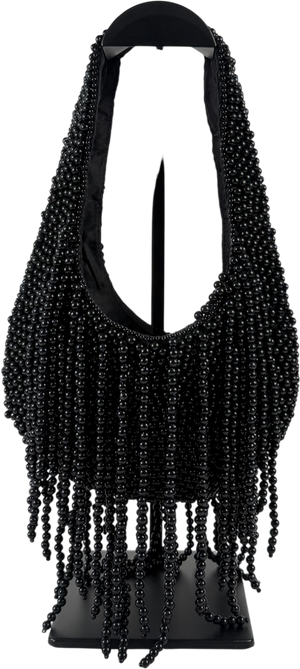 Mirasol Black Beaded Tassel Bag One Size