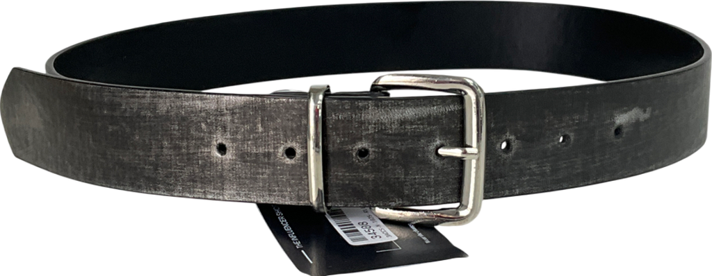 Black Faded Leather Belt UK M/L
