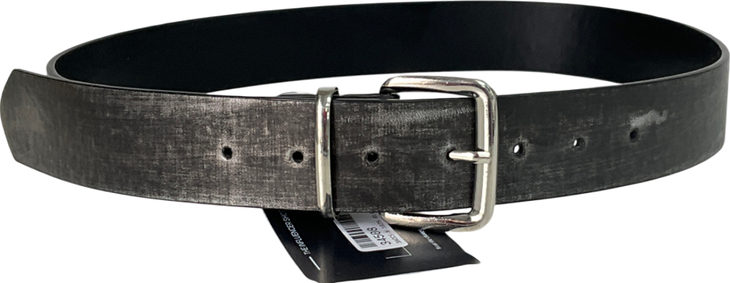 Black Faded Leather Belt UK M/L