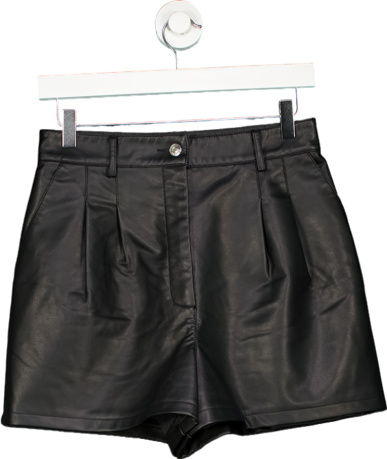 ASOS Black Faux Leather Shorts UK 10