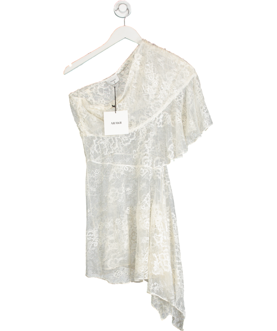 ARAKII Cream Asymmetrical Lace Skirt UK M